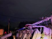 San Luis: un hombre resultó lesionado tras la colisión de un camión recolector de residuos contra un poste de energía eléctrica